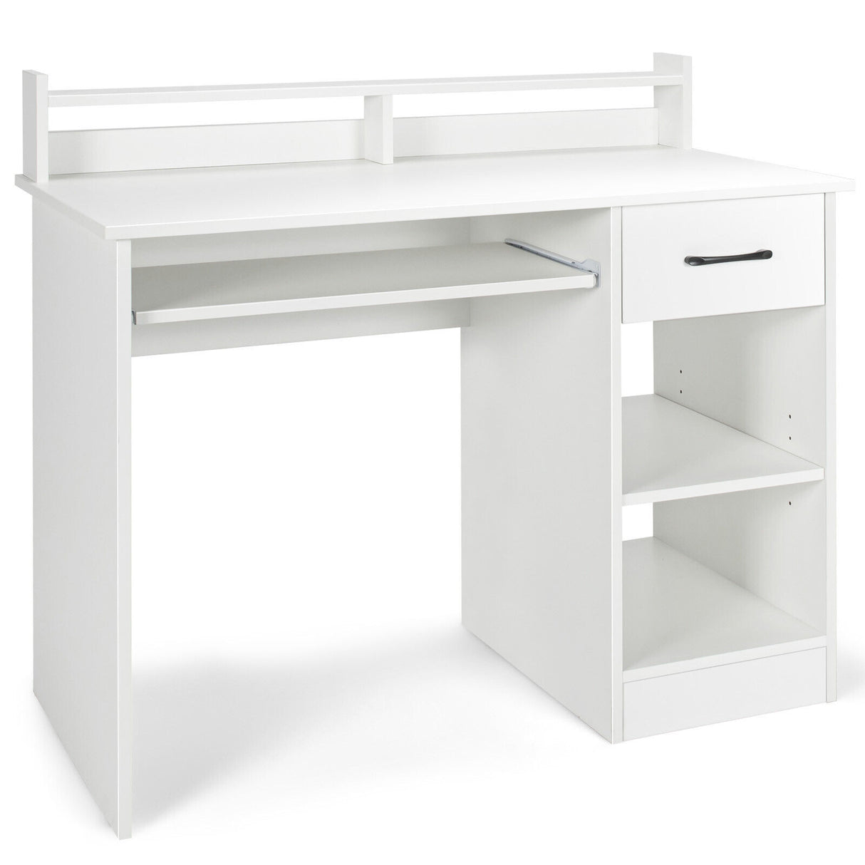 Study Laptop Table with Drawer and Keyboard Tray-Black