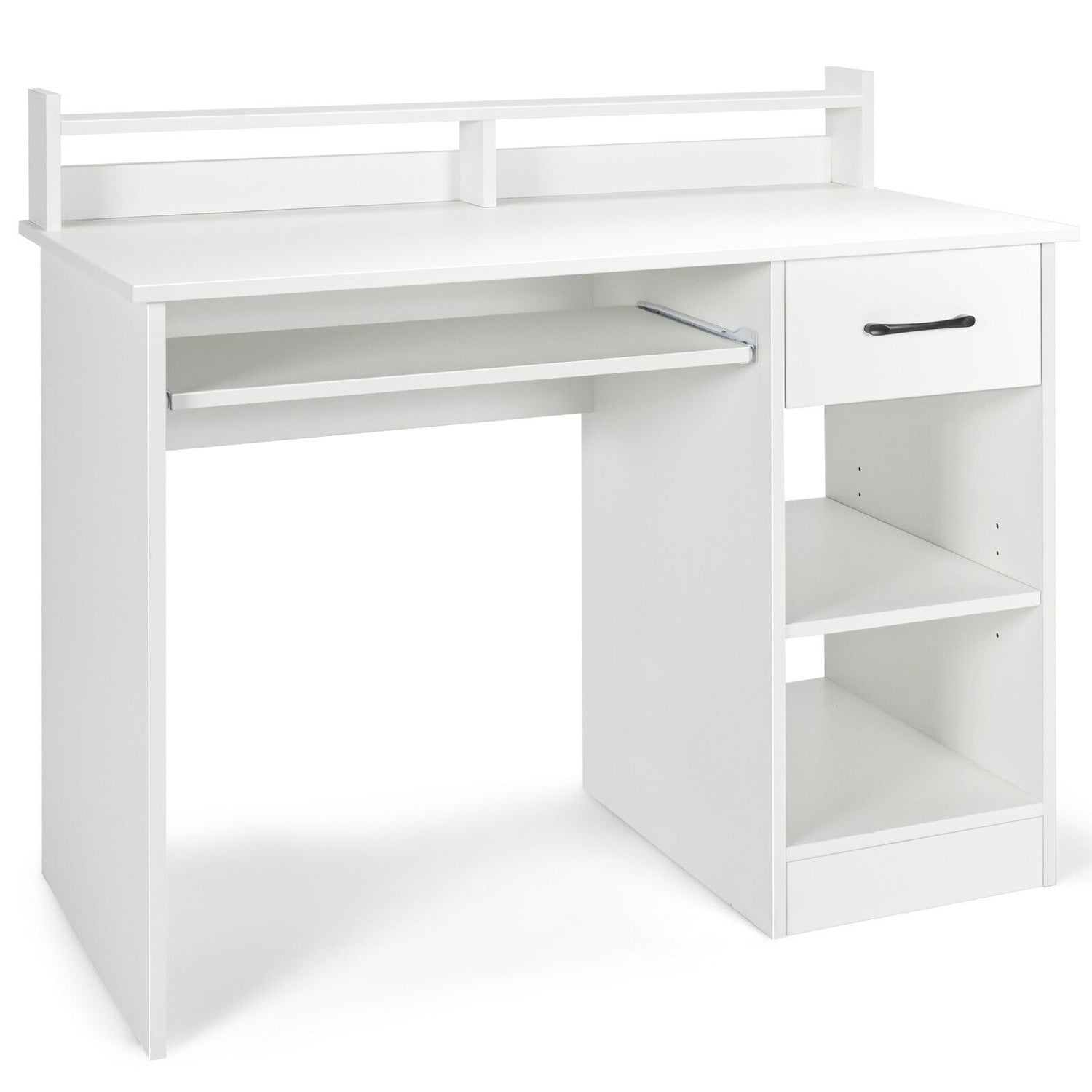 Study Laptop Table with Drawer and Keyboard Tray-Black
