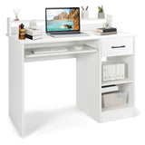 Study Laptop Table with Drawer and Keyboard Tray-Black