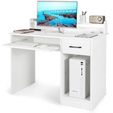 Study Laptop Table with Drawer and Keyboard Tray-Black