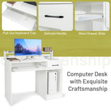Study Laptop Table with Drawer and Keyboard Tray-Black