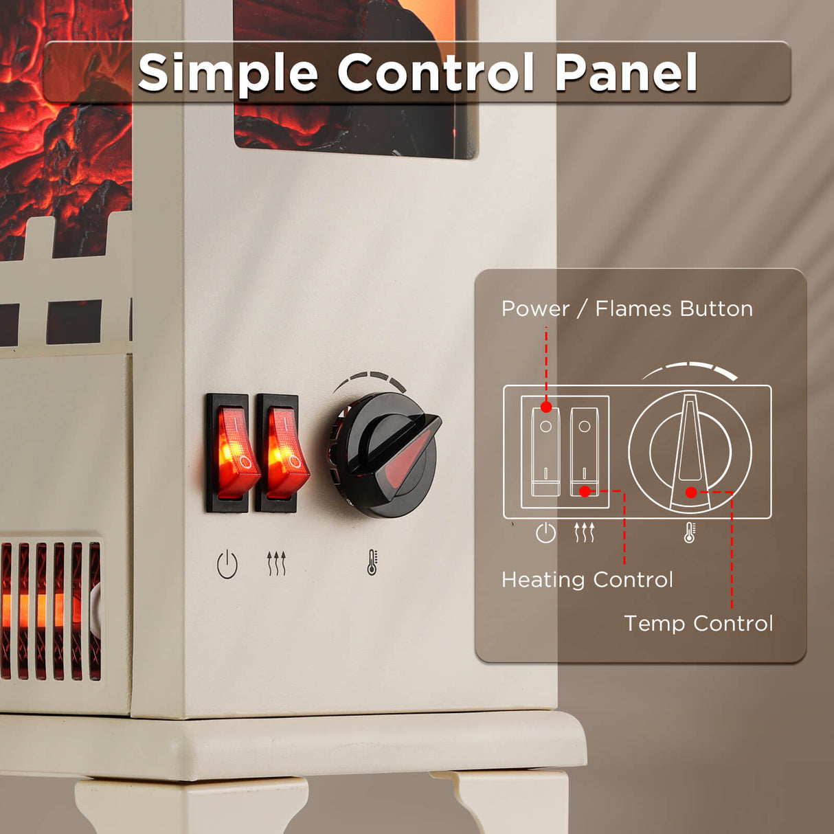 (Open Box) Suburbs TS17Q Electric Fireplace Stove Heater