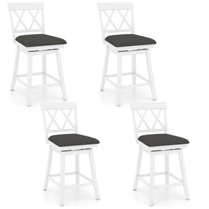 Swivel Bar Stools Set of 4 Counter Height Barstools with Backrest Upholstered Seat Cushion-24 inches