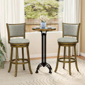 Swivel Bar Stools Set of 2 with Soft-padded Back and Seat-L