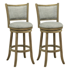 Swivel Bar Stools Set of 2 with Soft-padded Back and Seat-L
