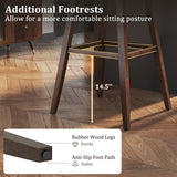 Swivel Bar Stools Set of 2 with Footrest and Rubber Wood Legs-Brown
