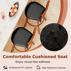 Swivel Barstools Set of 2 with Backrest and Footrest-29 Inches