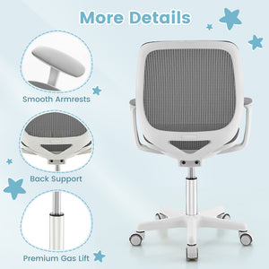 Swivel Mesh Children Computer Chair with Adjustable Height-Gray