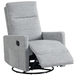 Swivel Rocking Chair 360Â° Nursery Reclining Rocker Armchair with Cushioned Back-Gray