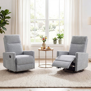 Swivel Rocking Chair 360Â° Nursery Reclining Rocker Armchair with Cushioned Back-Gray