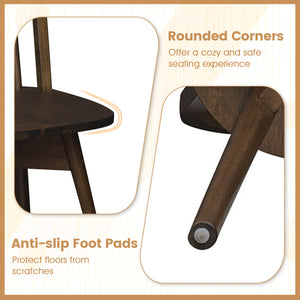 Swivel Windsor Dining Chairs Set of 4 with Solid Rubber Wood Frame-Walnut