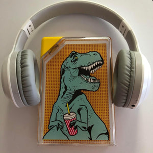 T-Rex Flask Style Pop Art Water Bottle | Flat Profile Fits in Handbag | BPA Free and Dishwasher Safe