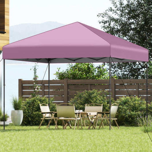 10 X 10 Feet Pop up Canopy Tent with Portable Carrying Bag and 8 Stakes-Pink