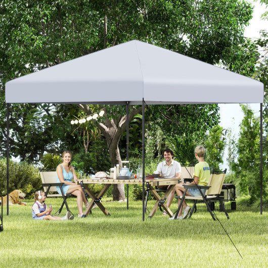 10 X 10 Feet Pop up Canopy Tent with Portable Carrying Bag and 8 Stakes-White