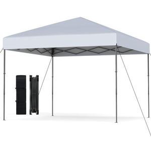 10 X 10 Feet Pop up Canopy Tent with Portable Carrying Bag and 8 Stakes-White