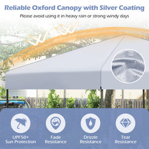 10 X 10 Feet Pop up Canopy Tent with Portable Carrying Bag and 8 Stakes-White