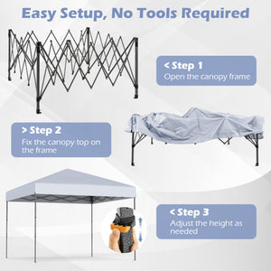 10 X 10 Feet Pop up Canopy Tent with Portable Carrying Bag and 8 Stakes-Pink