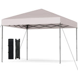 10 X 10 Feet Pop up Canopy Tent with Portable Carrying Bag and 8 Stakes-Yellow