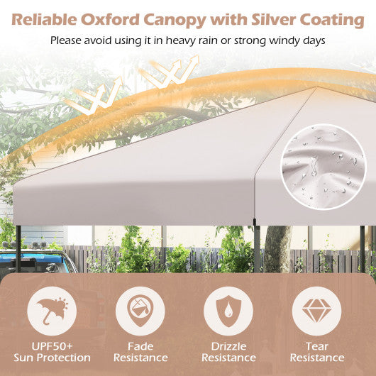 10 X 10 Feet Pop up Canopy Tent with Portable Carrying Bag and 8 Stakes-Yellow