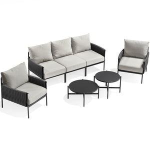 Axis Woven Rope Outdoor Sectional Set, 7-Piece
