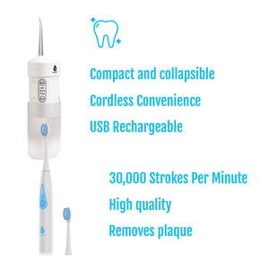 Ultimate Smile Care Duo: Triple-Head Tooth Wizard & Travel-Ready Water Flosser by Pursonic