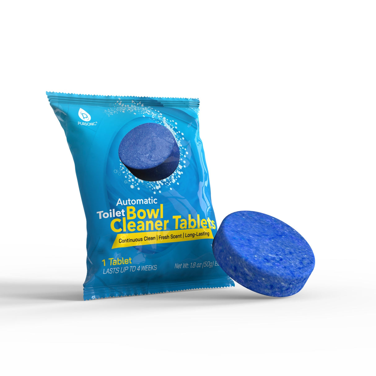 Pursonic Automatic Toilet Bowl Cleaner Tablets | Stain & Odor Removal, Long-Lasting Freshness, Blue Water Indicator by Pursonic