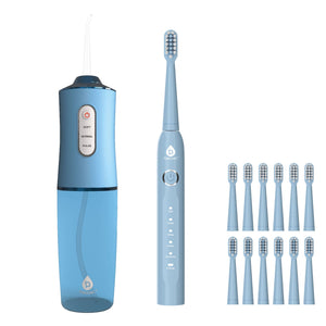 Pursonic Rechargeable Water Flosser & USB Electric Toothbrush with 12 Brush Heads – Advanced Oral Care Set by Pursonic