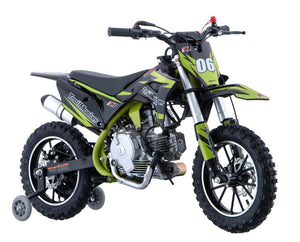 TrailMaster TM06 60cc Gas Dirt Bike, with Electric Start, Automatic, Training Wheels Included, Ages 6-9
