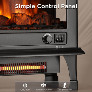 Suburbs TS20-SD Electric Fireplace Stove Heater with Sound