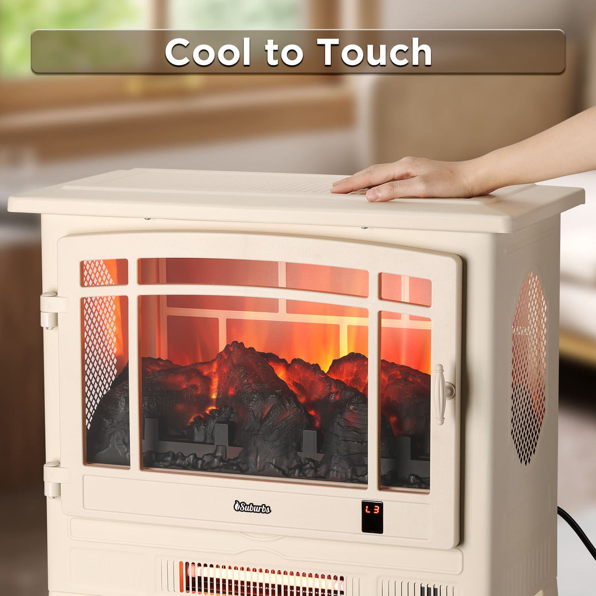 Suburbs TS25 Smart Electric Fireplace Stove Heater, WiFi Enabled