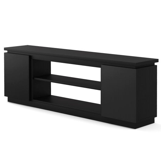TV Cabinet with 3 Adjustable Shelves and Anti-Tipping Kits for TVs up to 80 Inch-Black