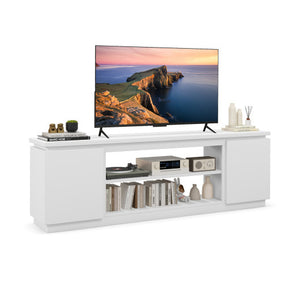 TV Cabinet with 3 Adjustable Shelves and Anti-Tipping Kits for TVs up to 80 Inch-White