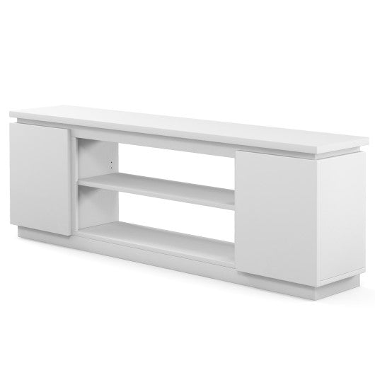 TV Cabinet with 3 Adjustable Shelves and Anti-Tipping Kits for TVs up to 80 Inch-White