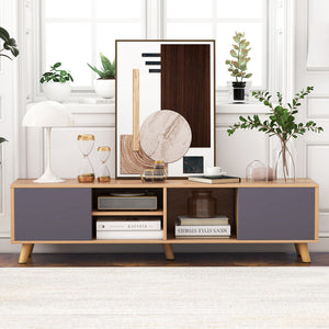 TV Stand Cabinet for TVs up to 65 Inch with Open Shelf for Living Room
