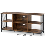 TV Stand for 65 Inch TVs-Rustic Brown and Black