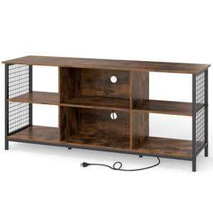TV Stand for 65 Inch TVs-Rustic Brown and Black