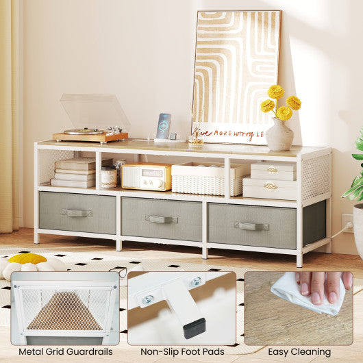 Vanity Desk with Adjustable Brightness and 3 Light Modes for Bedroom-White