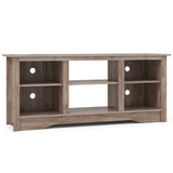 TV Stand for up to 65" Flat Screen TVs with Adjustable Shelves for 18" Electric Fireplace (Not Included)-Gray