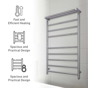 Pursonic Wall Mount Electric Towel Warmer with 8 Heated Bars Plus 3 Non-heated Bars by Pursonic