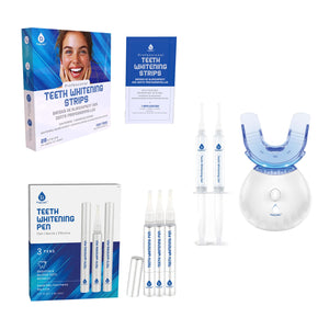 Pursonic Complete Smile Whitening Bundle – LED Whitening Kit + Whitening Pens + Professional Whitening Strips by Pursonic