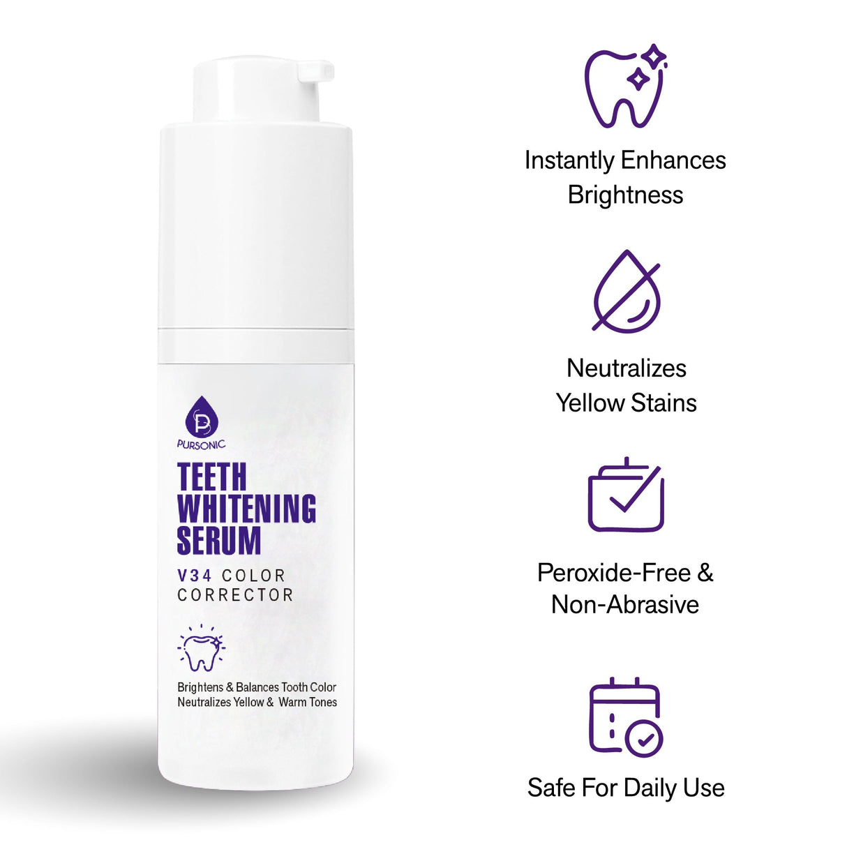 Pursonic Ultimate Smile Brightening Kit: Rotary Electric Toothbrush, UV Sterilizer, V34 Serum, Whitening Strips, & Pens
