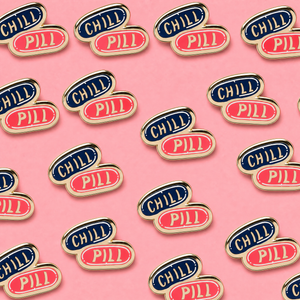Take A Chill Pill Enamel Pin on Gift Card