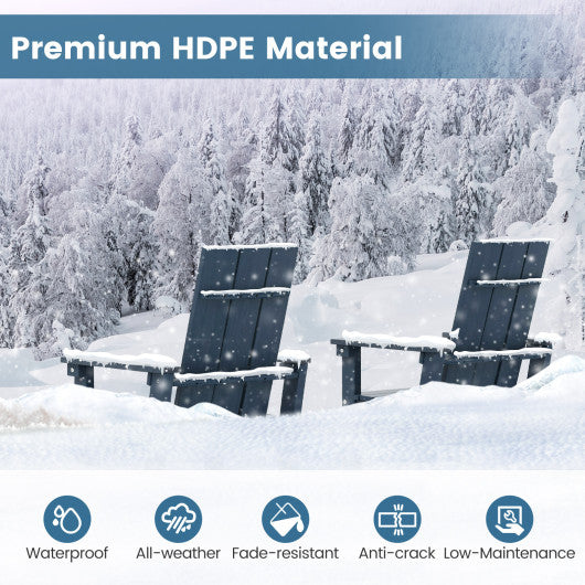 Tall Adirondack Chair Outdoor Bar Stool with Ergonomic Backrest for Backyard-Blue