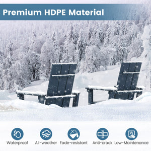 Tall Adirondack Chair Outdoor Bar Stool with Ergonomic Backrest for Backyard-Blue