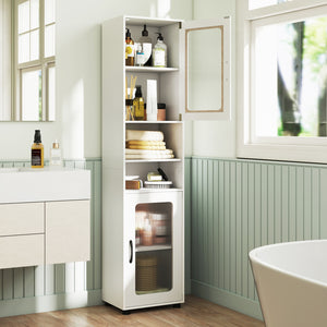 Tall Bathroom Storage Cabinet 67 Inches Freestanding Storage Organizer-White