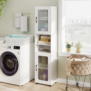 Tall Bathroom Storage Cabinet 67 Inches Freestanding Storage Organizer-White
