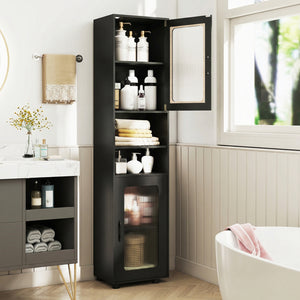 Tall Bathroom Storage Cabinet 67 Inches Freestanding Storage Organizer-Black