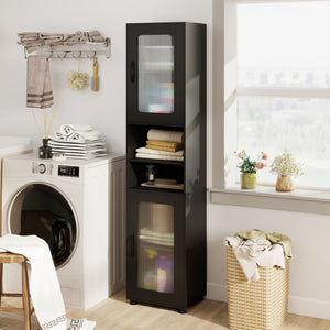 Tall Bathroom Storage Cabinet 67 Inches Freestanding Storage Organizer-Black