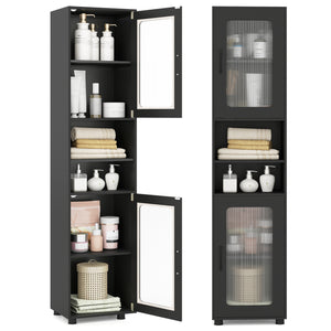 Tall Bathroom Storage Cabinet 67 Inches Freestanding Storage Organizer-Black