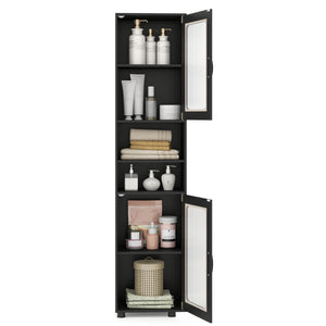 Tall Bathroom Storage Cabinet 67 Inches Freestanding Storage Organizer-Black